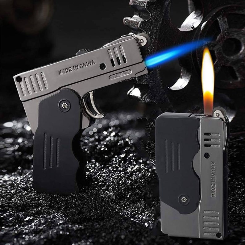 Foldable Gun-Shaped Torch Lighter Switchable Lighter Butane image 1