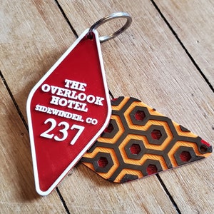 Room 237 Hexagon Keychain from the Overlook Hotel in The Shining Horror Movie by Stanley Kubrick and Stephen King Book