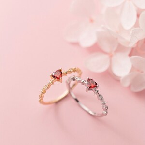 Sterling Silver 14k Gold Plated Cubic Zirconia Heart Shaped Ring ...