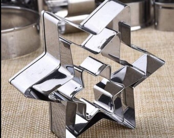 3 Piece Stainless Steel Star Cookie Cutter Set