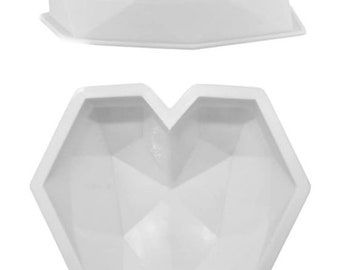 3D Large Diamond Breakable Heart - White