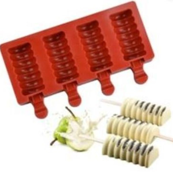 Mini Spiral 4 Cavity Silicon Popsicle Mold