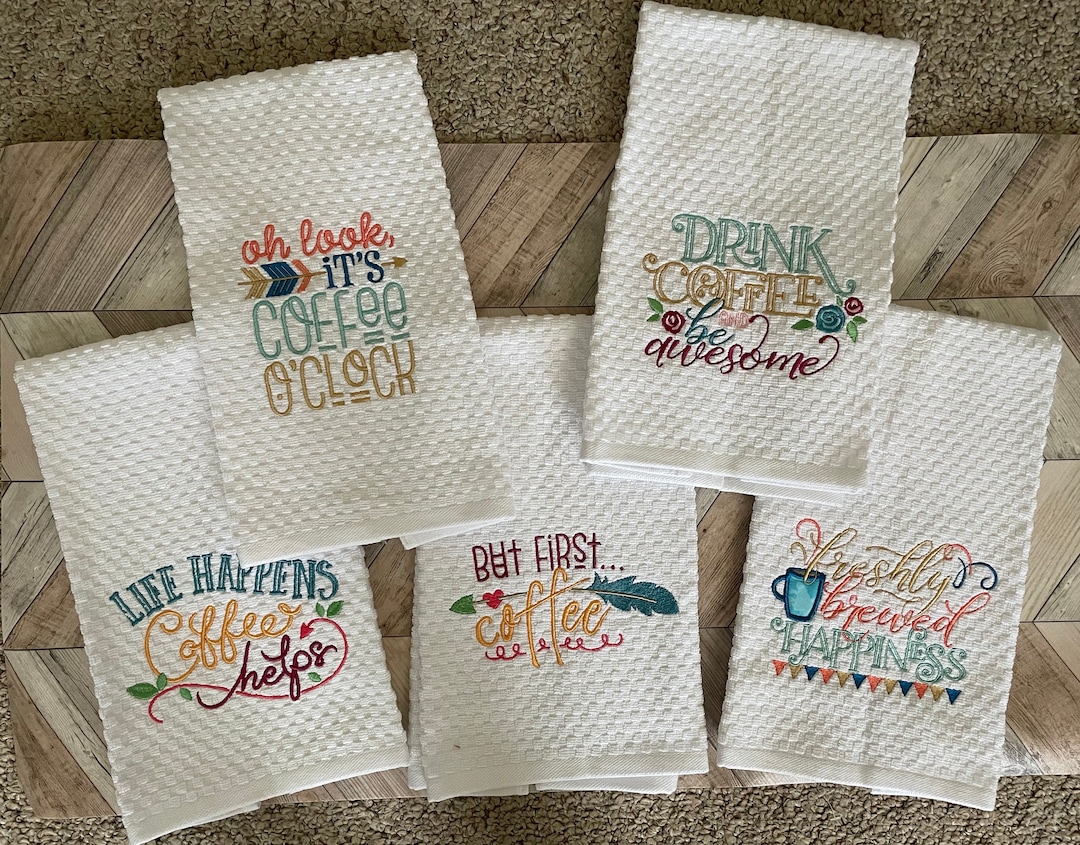 Clever Coffee Kitchen Towels Etsy Italia