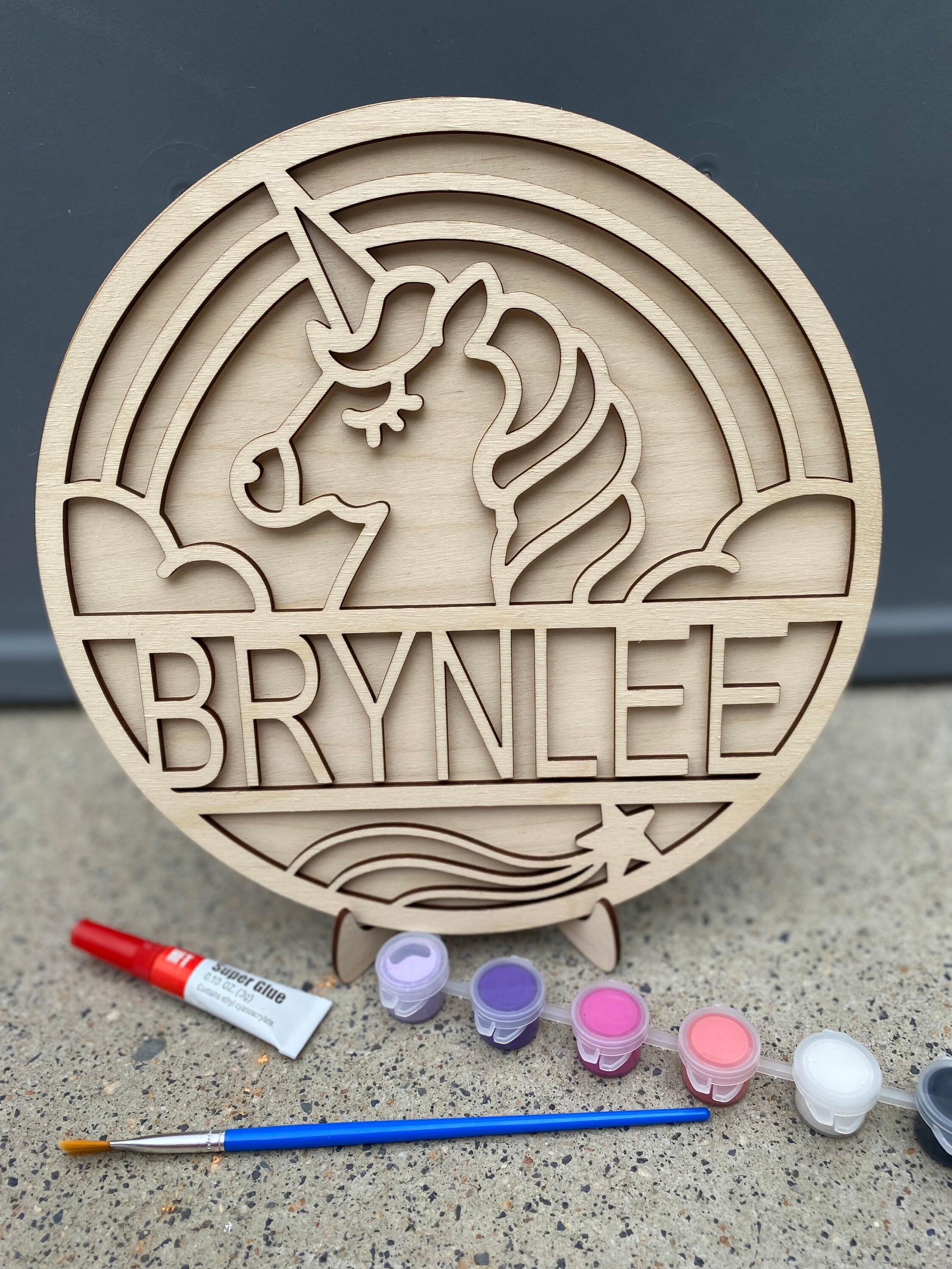 Personalized Unicorn Rainbow Paint Kit Etsy UK
