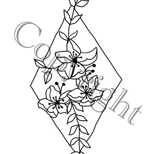 Floral design instant download wall art
