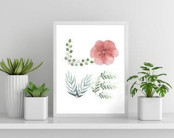 Floral Printable Pink Flower Wall Art Pink Wall Decor Pink - Etsy