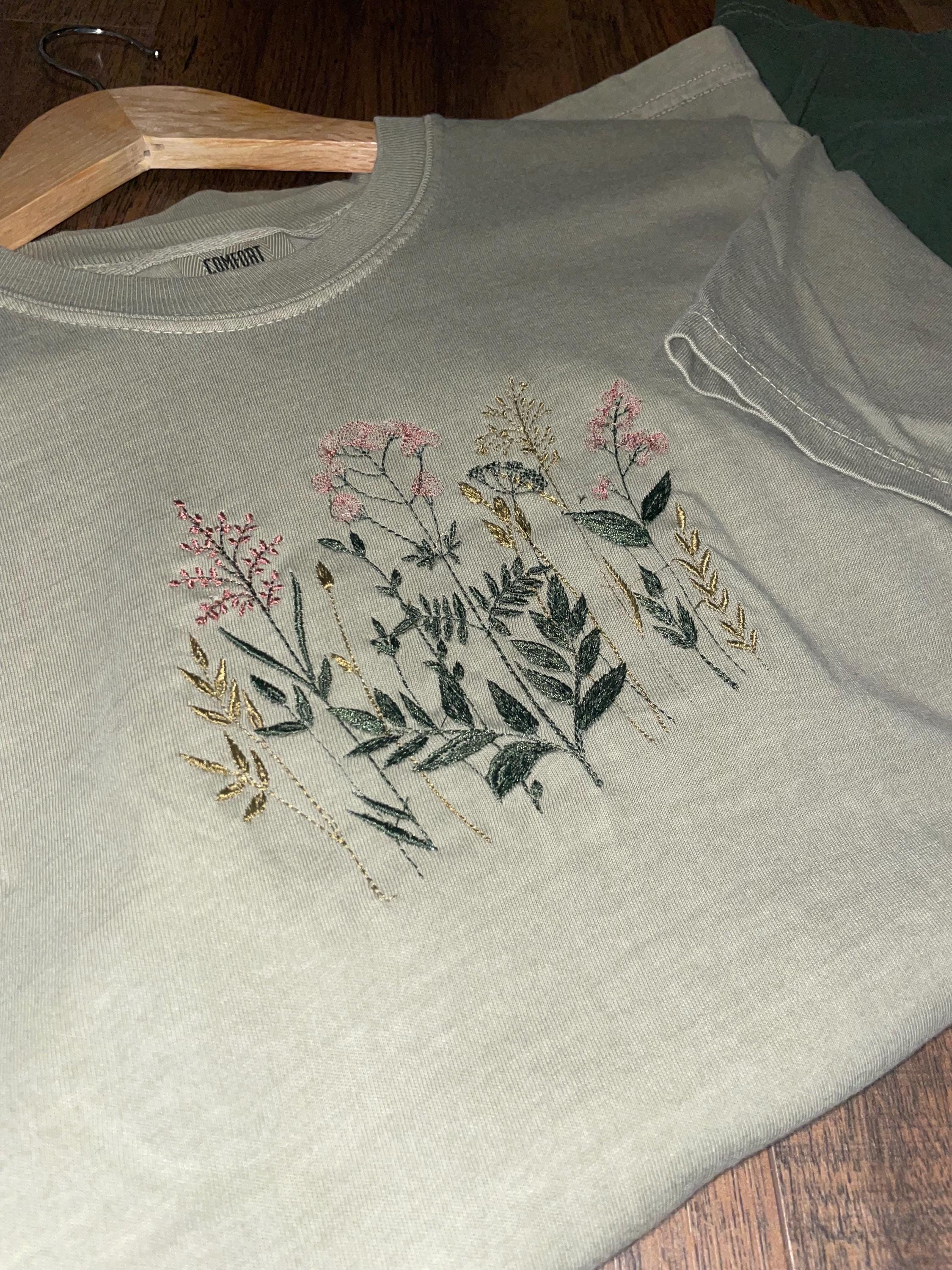 Embroidered T-shirt, Embroidered Custom Colors Tshirt, Comfort Colors ...
