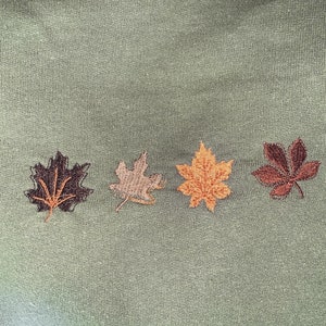 Fall leaves Embroidered Crewneck,  leaves crewneck, autumn pullover, autumn simple crewneck, minimalist fall sweatshirt, thanksgiving