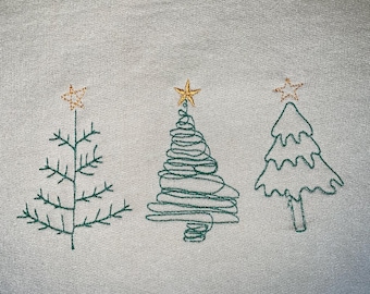 Christmas Tree Embroidered Sweatshirt, Christmas Sweatshirt, Embroidered Christmas Sweatshirt, Christmas Embroidery sweatshirt, holiday