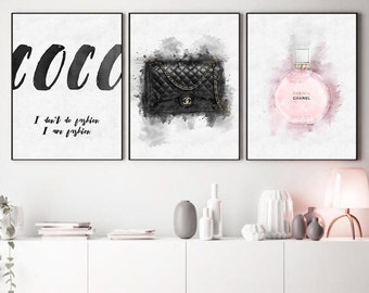 Chanel Wall Art Set of 3 | Etsy