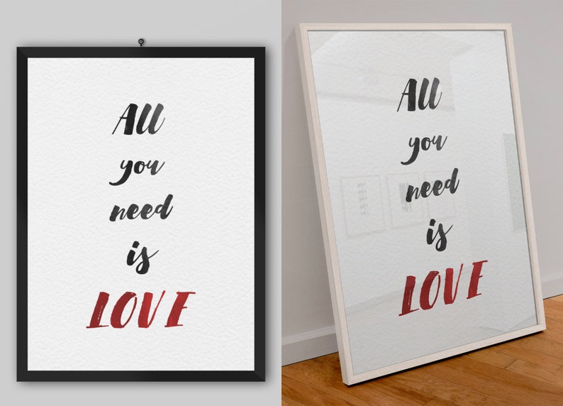 Romantic Love Quotes Watercolour Calligraphy Painting Prints Home Decor