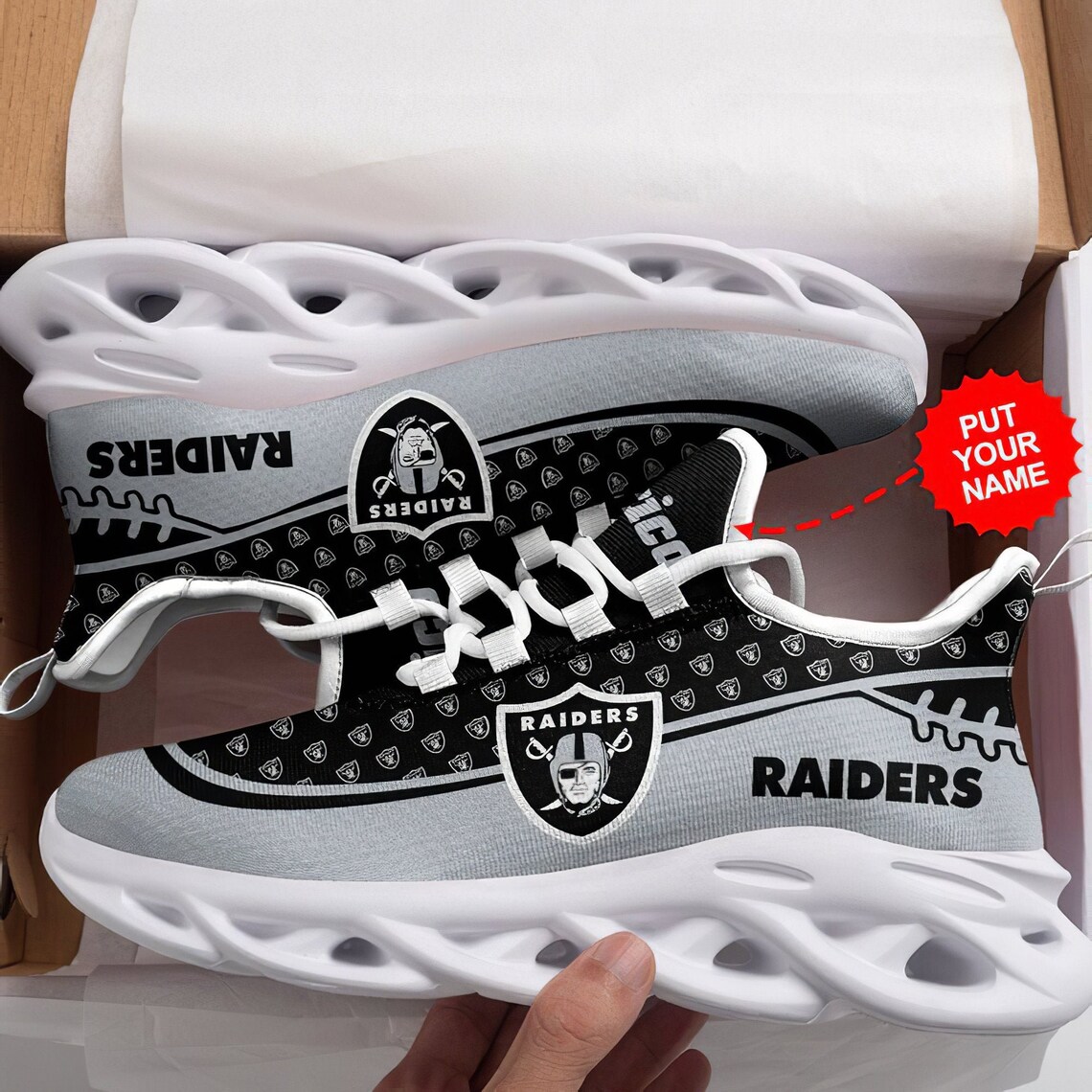 Las Vegas Raider Max Soul ShoesNFL Las Vegas Raider Etsy