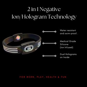 Ionic Energy Power Balance Bracelet 2 in 1 Hologram Negative Ion Technology Rx Magnetic Therapy Dr image 3
