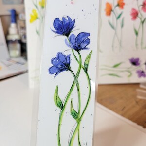 Watercolor Poppies Bookmarks Laminated Original Art Prints Lined Art