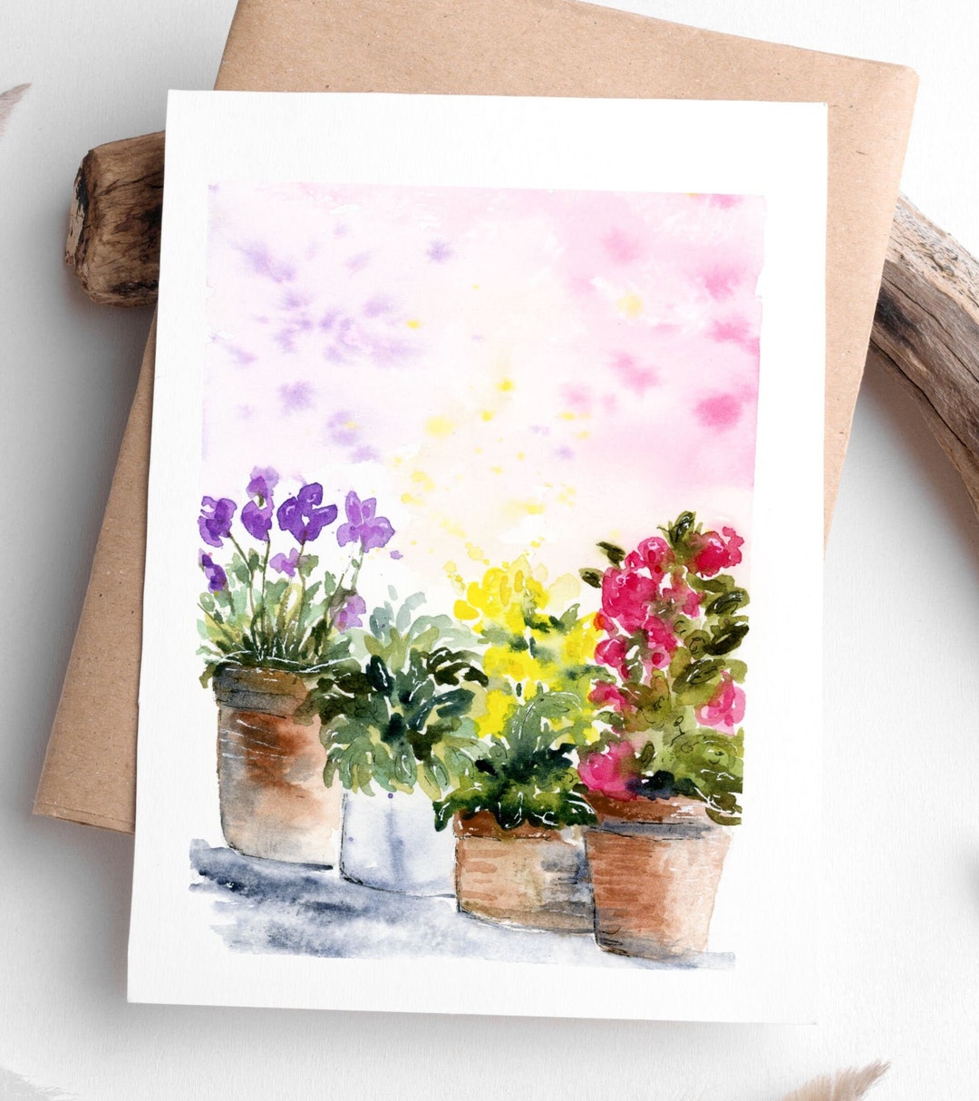 Watercolor Flower Notecards: Floral Stationery Set, Blank Inside - Etsy