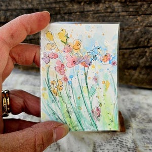 Hand-Painted ACEO Art Card | Watercolor Art | Nature Inspired Miniature Painting| wildflowers Collectible Card | 2.5x3.5 Original Artwork