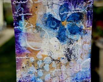 Original Mixed Media ACEO Art Card: Abstract Miniature Painting