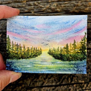 Hand-Painted ACEO Art Card | Watercolor Art | Nature Inspired Miniature Painting | Landscape Collectible Card | 2.5x3.5 Original Artwork