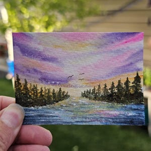 Hand-Painted ACEO Art Card | Watercolor Art | Nature Inspired Miniature Painting | Landscape Collectible Card | 2.5x3.5 Original Artwork