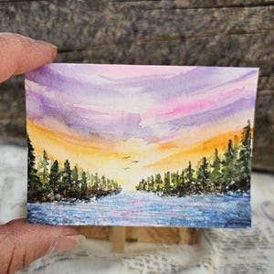 Hand-Painted ACEO Art Card | Watercolor Art | Nature Inspired Miniature Painting | Landscape Collectible Card | 2.5x3.5 Original Artwork