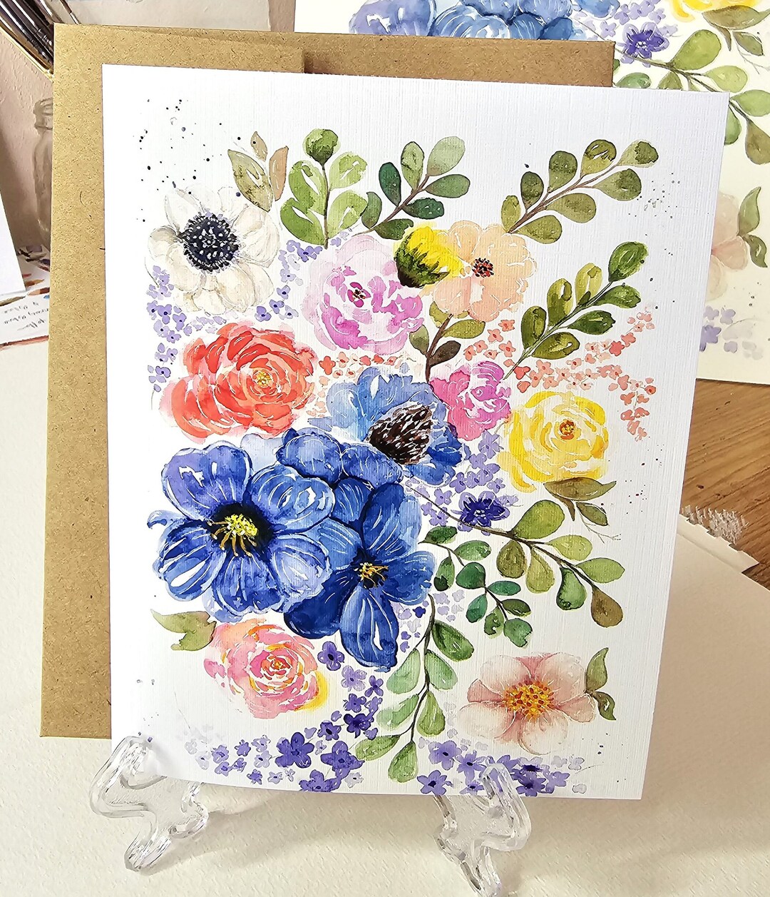Watercolor Flower Notecards: Floral Stationery Set of 8 - Etsy