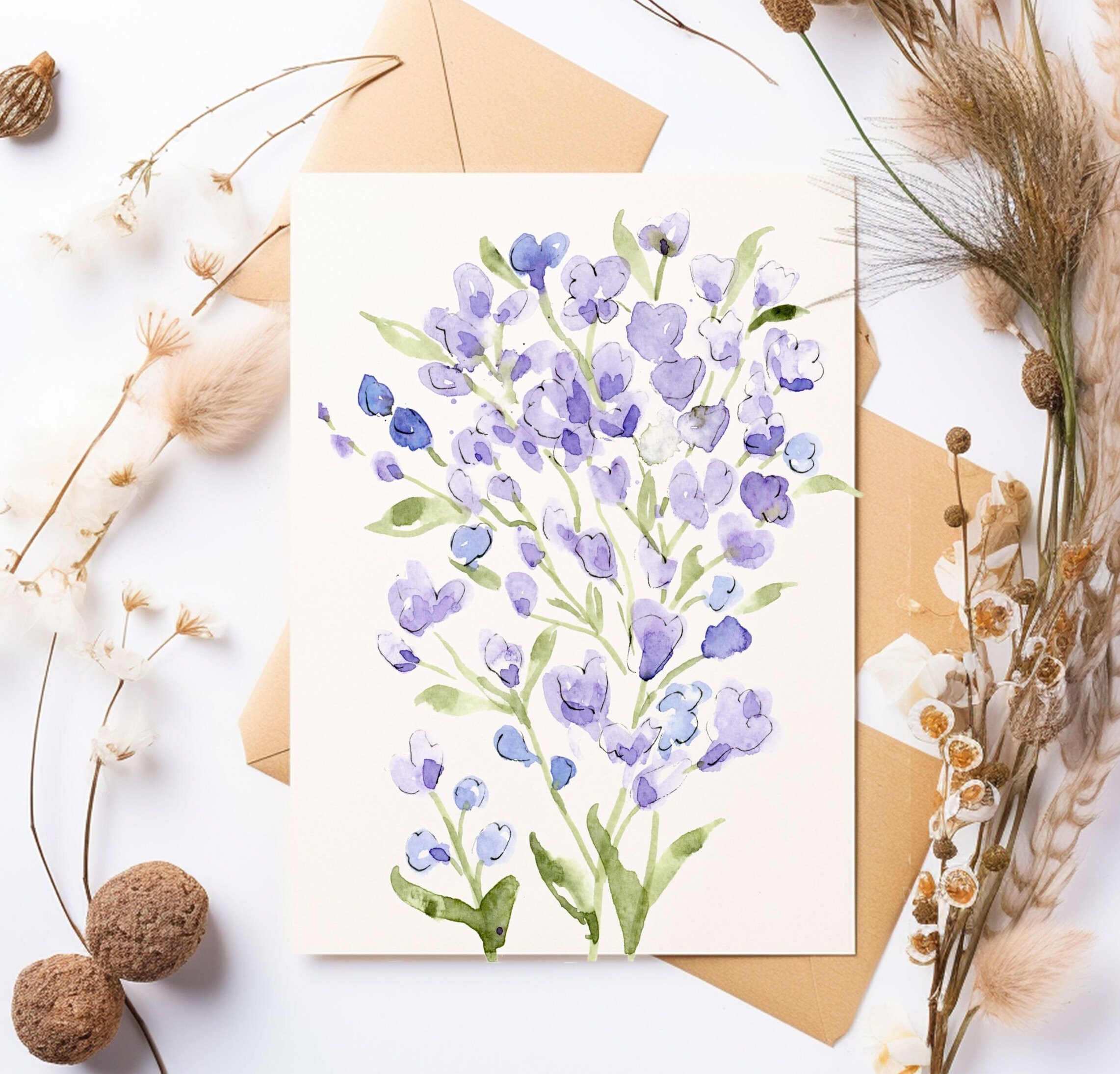 Watercolor Flower Notecards: Handmade Stationery Set of 8 - Etsy