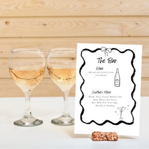 Letrero de barra de boda imprimible/Plantilla de Canva editable