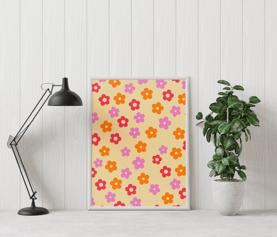 Estampado de flores de moda Flores de colores hipster - Etsy México Estampado de flores de moda Flores de colores hipster - Etsy México