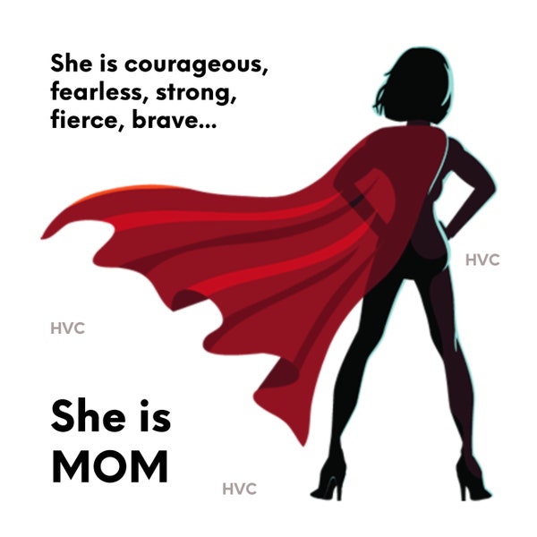 Superheld Frau Silhouette Inspo Zitat, digitale Kunst SVG JPG PNG sofortiger Download, MomLife, SuperMom, Frauen Mädchen Macht, stark, Muttertag