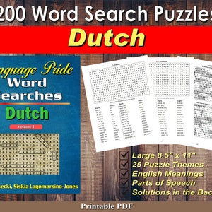 Language Pride Word Searches Ebook - Dutch - Volume 1