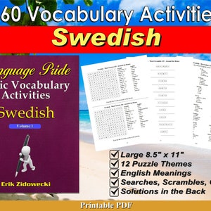 Language Pride Basic Vocabulary Activities Ebook - Swedish - Volume 1