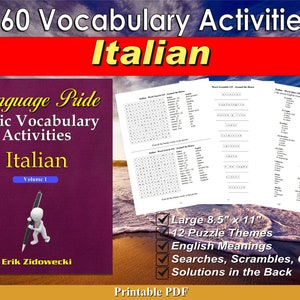 Sprache Pride Basic Vocabulary Aktivitäten Ebook - Italienisch - Band 1