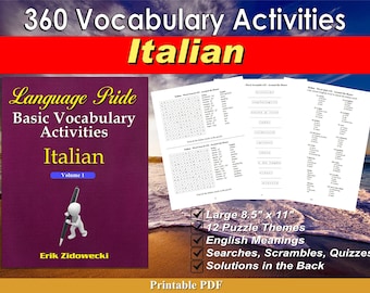 Language Pride Basic Vocabulary Activities Ebook - Italien - Volume 1