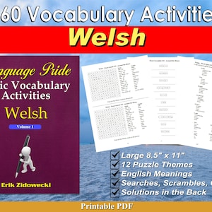 Language Pride Basic Vocabulary Activities Ebook - Welsh - Volume 1