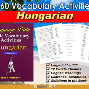 Language Pride Basic Vocabulary Activities Ebook - Hungarian - Volume 1