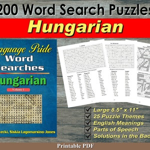 Language Pride Word Searches Ebook - Hungarian - Volume 1