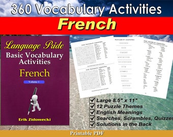 Language Pride Basic Vocabulary Activities Ebook - French - Volume 1
