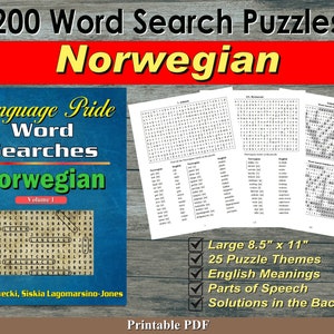 Language Pride Word Searches Ebook - Norwegian - Volume 1