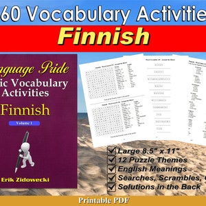 Language Pride Basic Vocabulary Activities Ebook - Finnish - Volume 1