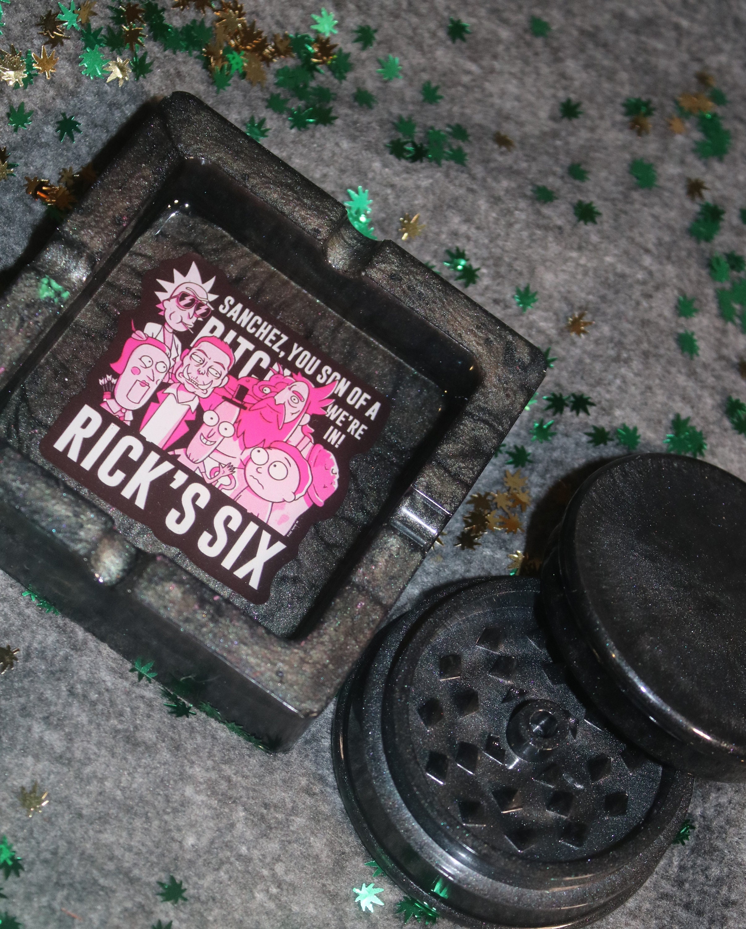 Cartoon ashtray and grinder set Etsy