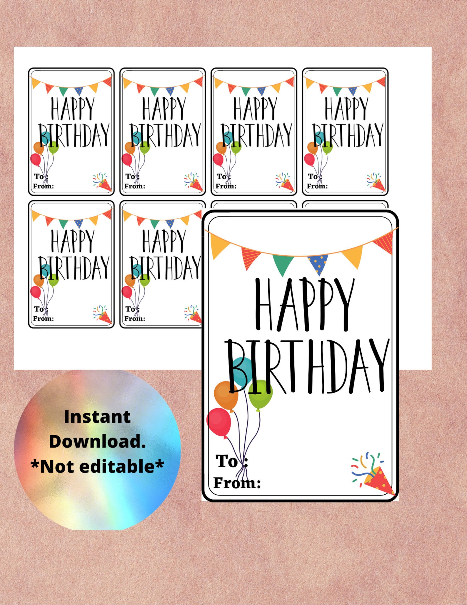 Happy Birthday Gift Tags Printable, Birthday Gift Tags Printable, Gift