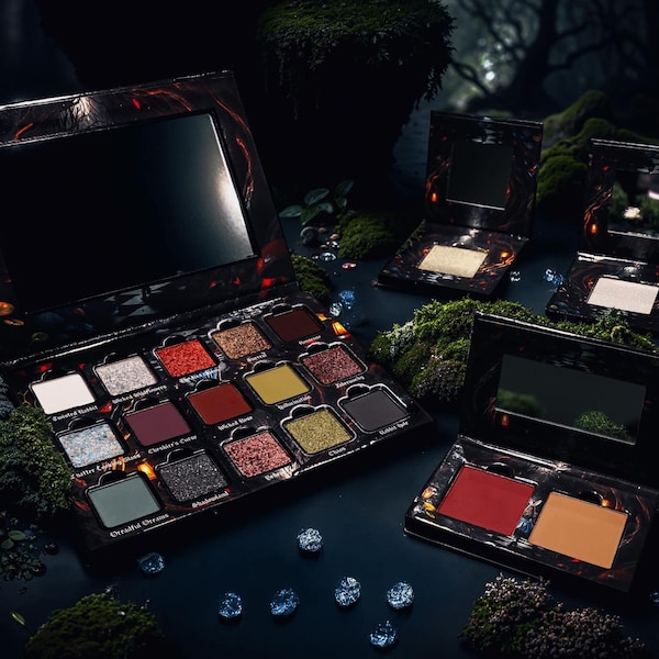 Underland Collection Bundle: Alice in Wonderland Multichrome Eyeshadow Palette, Highlighter and Blush Makeup