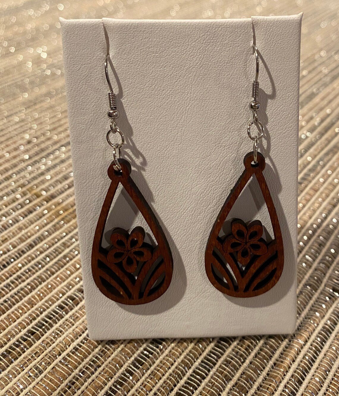 Hawaiian style wood drop earrings. Hawaiian patterns Etsy