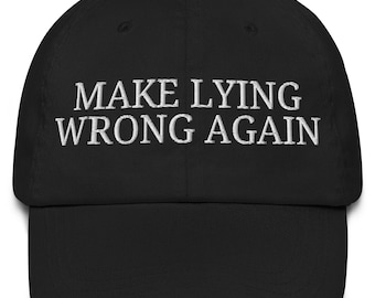 Maak liegen weer verkeerd, anti-troefhoed, democraathoed, liberale pet, geborduurde baseballpet