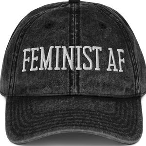 Embroidered Vintage Cap, Feminist Hat, Women&#39;s Rights Beanie, Retro Embroidery Headwear, Empowerment Baseball Cap