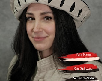 "Migo" hiking hat, two-tone medieval hat made of cotton canvas for LARP and Landsknecht costumes, 5 colors