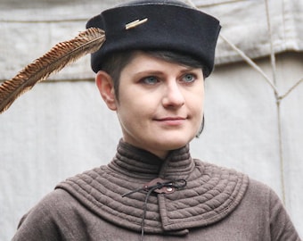 "Rabenfurth" padded collar, padded neck collar for LARP, medieval armor, 3 colors