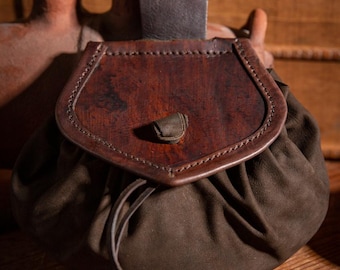 Leather belt pouch "Digby" LARP bag | Medieval | Reenactment clothing | Knight's accessory