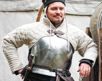 Gambeson "Dragonstone" – Short medieval LARP gambeson, padded jacket, knight's attire, padded underarmor, gambolero, unisex