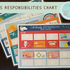 Kids Responsibilities Chart | Printable Visual Schedule | Kids Daily ...